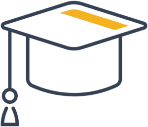 Icon of a graduation cap on a transparent background
