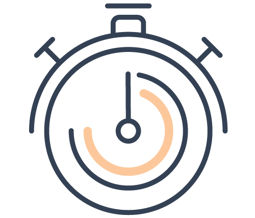 Icon of a stopwatch with a beige highlight on a transparent background