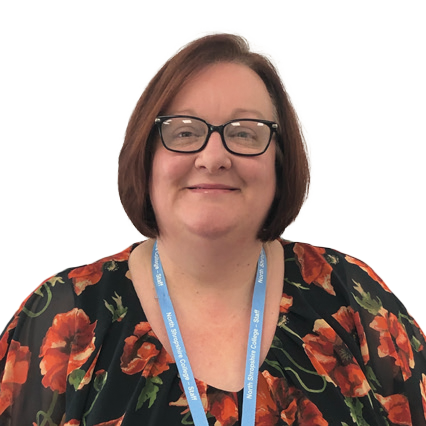 A cut out headshot of Bev Jackson, the Designated Safeguarding Lead and Head of Student Services, on a transparent background