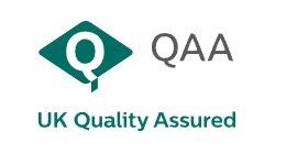 QQA logo with text and graphics on a white background