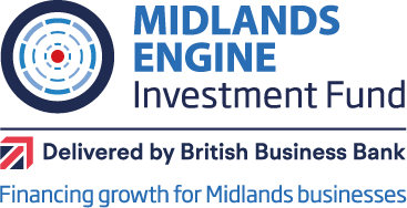 Midlands Engine Investment Fund logo with text and graphics on a white background