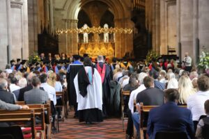 70 students joined with guests, course leaders, VIPs and others celebrating their graduation at Hereford Cathedral.